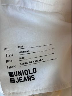 BRAND NEW NEVER WORN white Uniqlo wide leg Selvedge denim pants Men’s 33