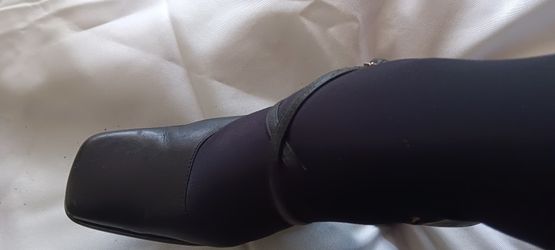 Lord and Taylor Leather Black Square Heels Size 8