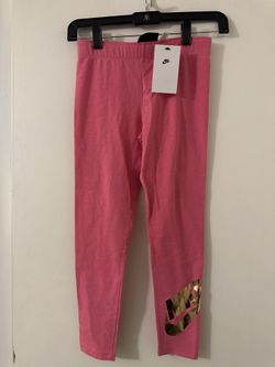 Nike Sportswear Big Kids Girls Cotton Jersey Futura Leggings Pink Dm2339 Medium