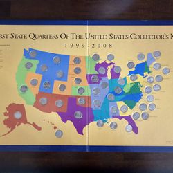 First State Quarters Of The US Collector’s Map