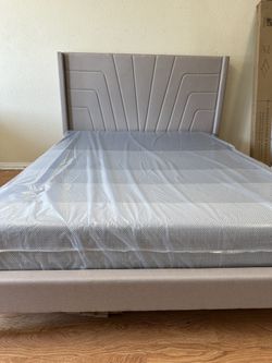 Queen Bed Frame With Memory Foam 