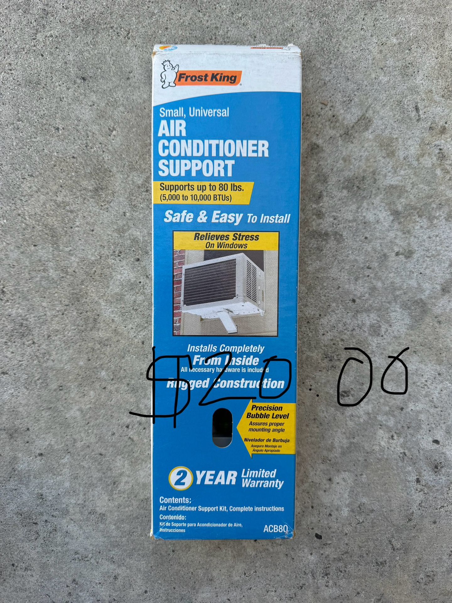 A/C SAFE AC-AIR CONDITIONER SUPPORT BRACKET HEAVY DUTY LARGE NEW!