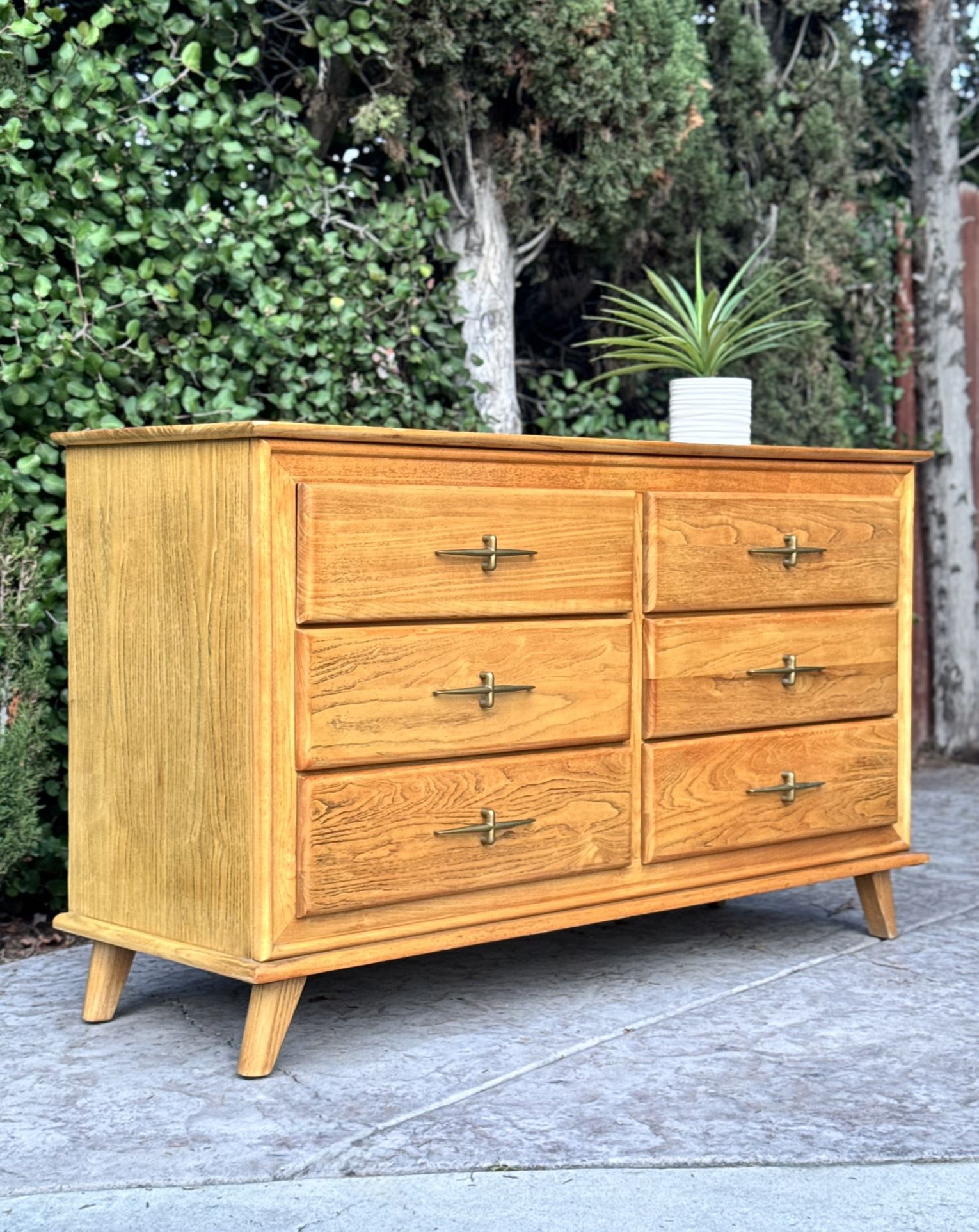 Mid Century Modern MCM 6 Drawer Lowboy Dresser LA Period Solid Wood