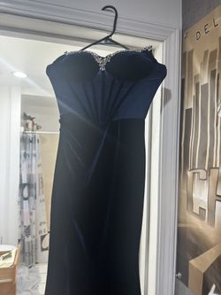 Navy Blue Dress With Diamonds