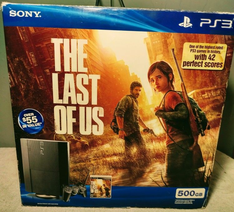 Sony Playstation 3 Slim Model ( PS3 ) 500 Gb Last Of Us Cover Box Console, Games, & Accessories