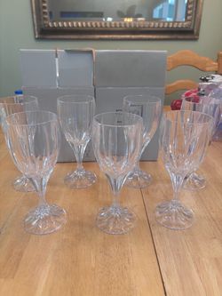 Set of 7 Mikasa Berkeley Crystal Goblets – Original Boxes