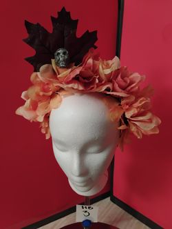 Headband Hand Designed Floral Skull Corona