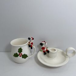 Vintage Japan Disney Candle Holder And Mug