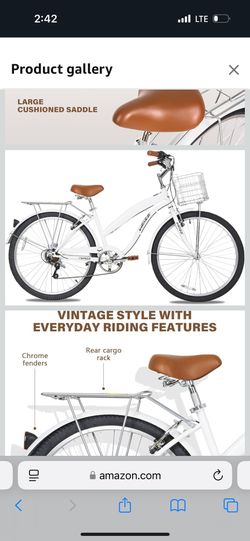 Brand New White Vintage Style Metal Bike In Box