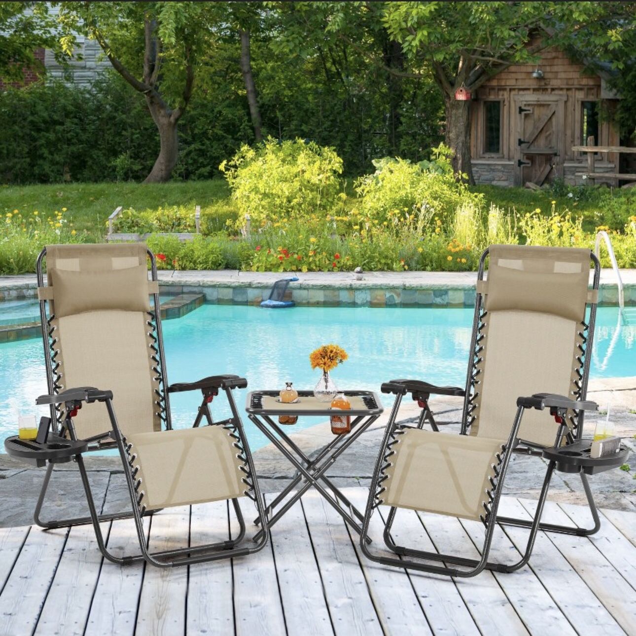 3pcs Recliner Chairs With Table
