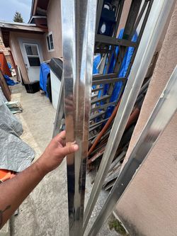 Silver Aluminum shower door rails