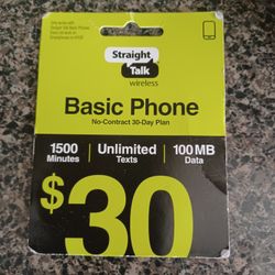 $30 Straight Talk Phone Card From Walmart 