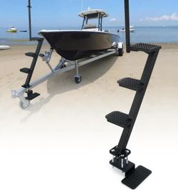 Boat Trailer Steps Heavy-Duty Trailer Tongue Steps with Handle Four-Step Configuration