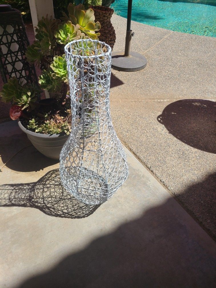 Tall Wire Metal Vase
