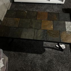 Two Recliner Couches And Tile Table