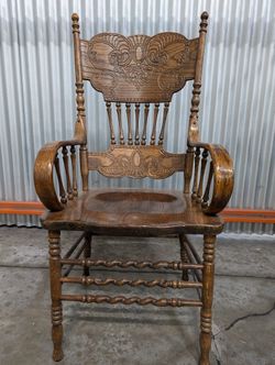 Pair of LL & SONS, INC. 1980 Ornate Carved Wood Armchairs