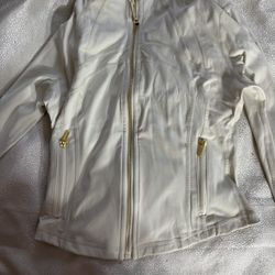 white and gold lululemon jacket