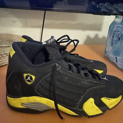 2014 Nike Air Jordan 14 Retro Thunder Yellow Mens Size 9.5 rare Vintage Og XIV