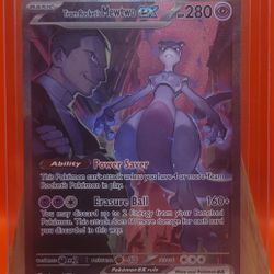 Team Rocket's Mewtwo ex #231 Pokemon Destined Rivals, Print Line Error Card, Freshly Pulled, Mint