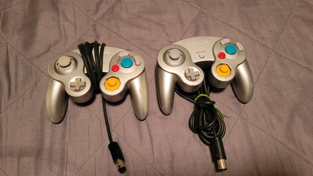 Nintendo GameCube Silver Original Controllers