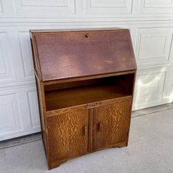 Beautiful Antique, Solid Tiger Oak Secretary Desk
