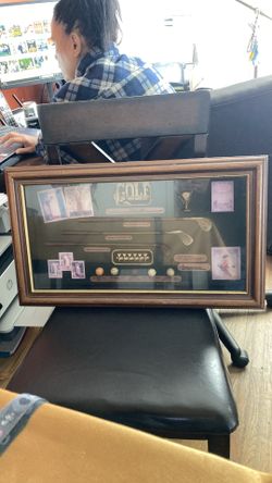 Golf History Shadowbox Display Case Wood Framed Wall Collage Bobby Jones