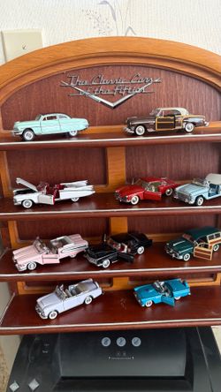 Franklin Mint Classic Cars Die cast Set with wood display
