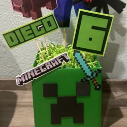 Mindcraft Birthday Party Centerpieces 