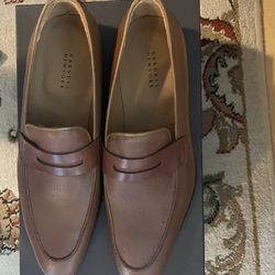 New Authentic Barneys NewYork Slip On Dress Men’s Leather Shoes. Brown 9.5