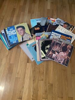 Record Player & Vinyl Record Collection
