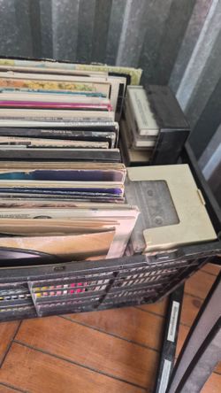 Large Lot of Vinyl Records and 8-Track Tapes
