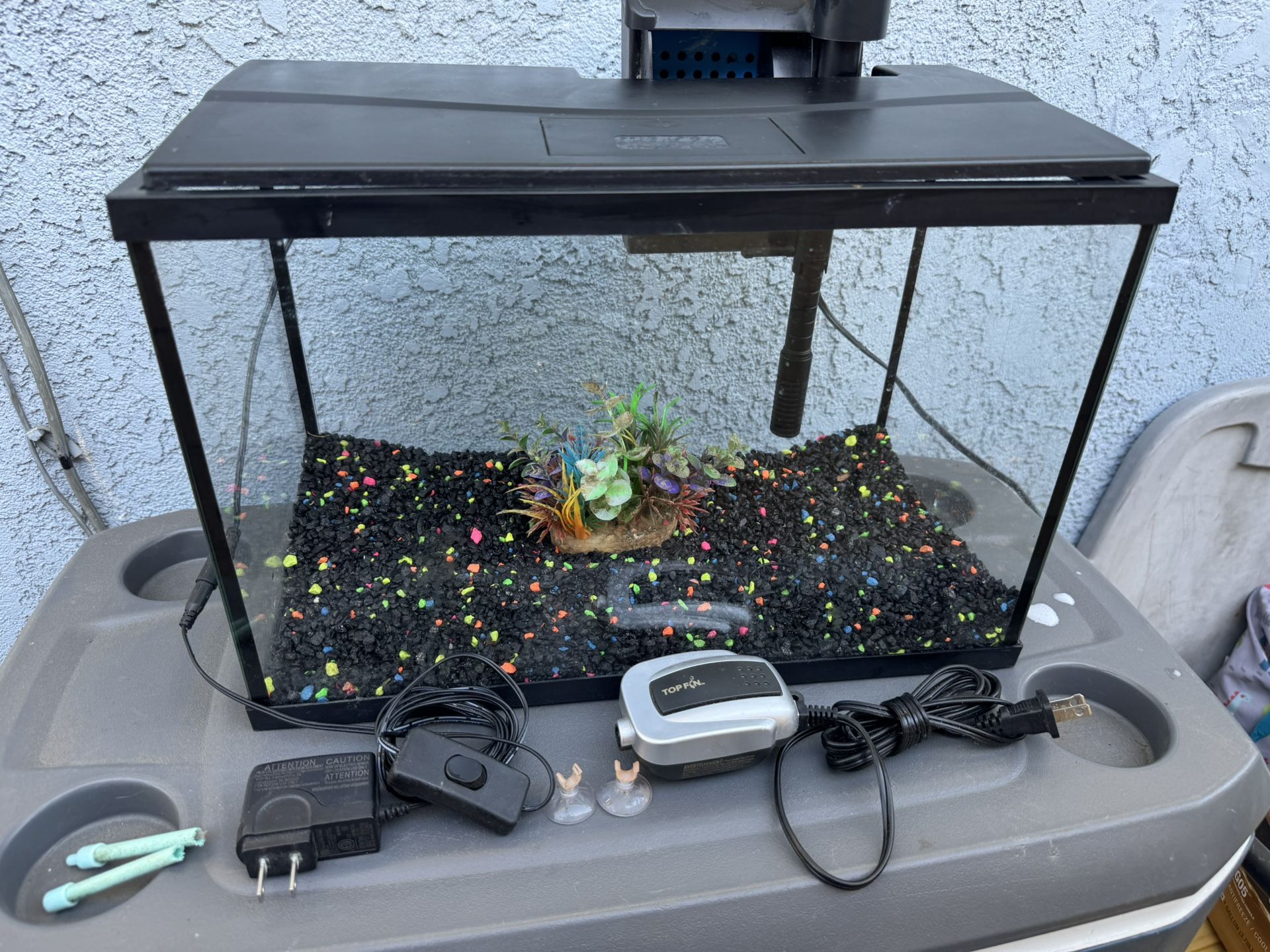 Fish Tank, With Filter, Air Pump, And Light