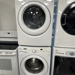 Whirlpool 27-in 4.5 Cu.ft Washer 7.4 Cu.ft Electric Dryer Front Load White Color 