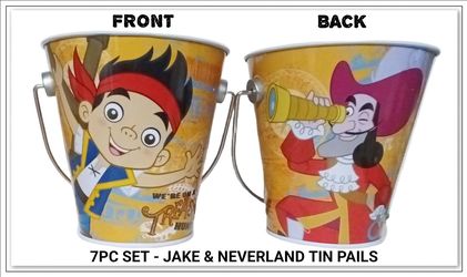7PC SET - JAKE & NEVERLAND TIN PAILS