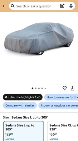 Brand new grey car cover size large
