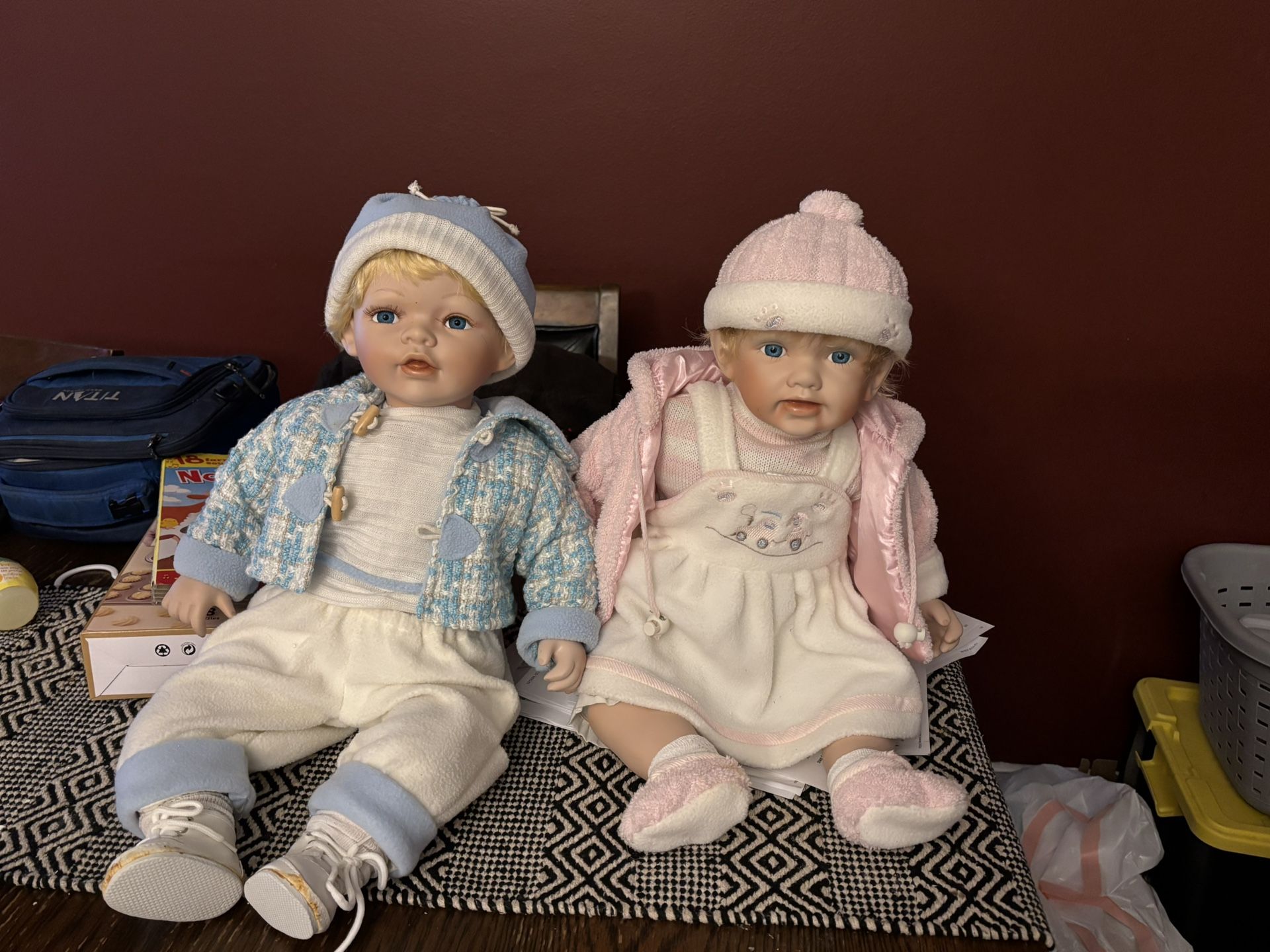 Rare Porcelain Twin Dolls