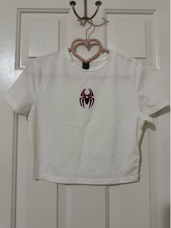 CUTE PINK SPIDER-MAN CROP TOP SIZE MEDIUM