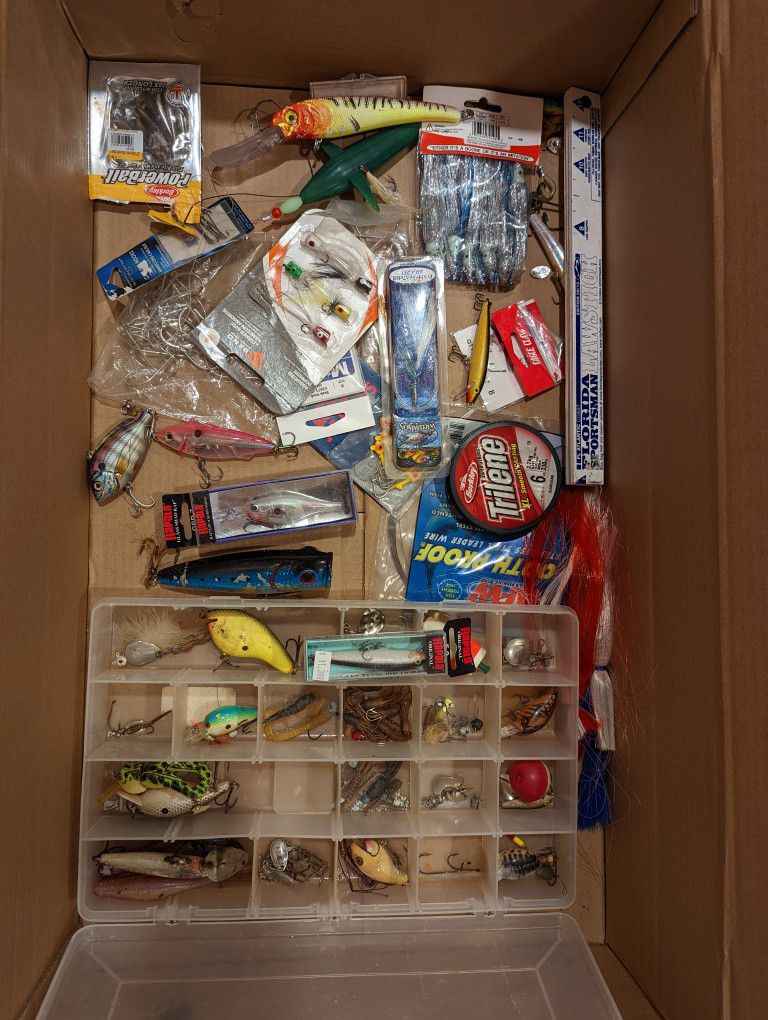 Big Assortment Of Fishing Lures & Tackle Box for Sale in Lake
