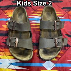 Birkenstock Brown Leather Sandals Kids Size 2 33 210 Made In Germany Adjustable