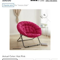 Pink Folding Moon Chair 