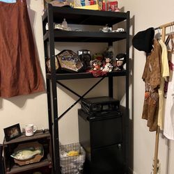 IKEA BROR Shelving Unit With Wood Shelves