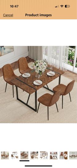 Table for 4– this is how it looks on Amazon. Will post actual pictures