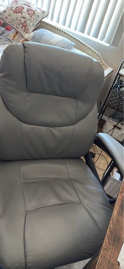 Gray Leather Office Chair