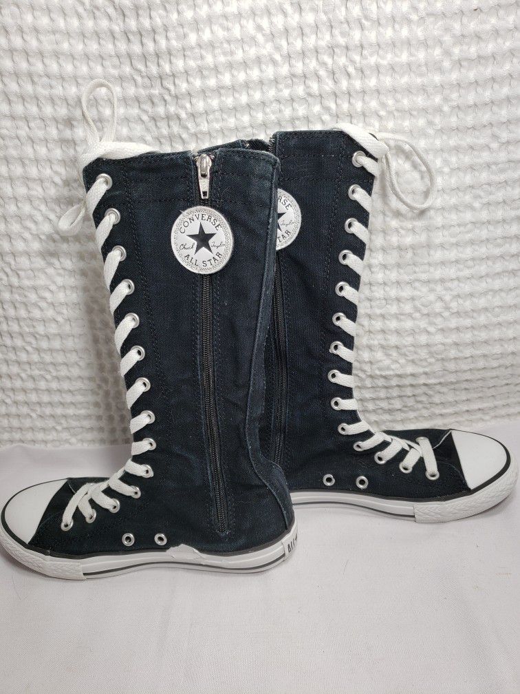 Knee high Converse all star girls sneakers size 1 . for Sale in South  Zanesville, OH - OfferUp