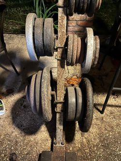 Weight Plates + Plate Storage Rack – Full Set