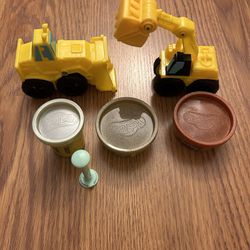 Playdoh With Construction Vehicles 