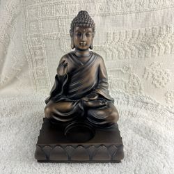 PartyLite Bronze Meditating Buddha Tealight Holder Zen Home Decor Altar Statue