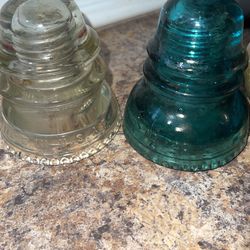 Antique H.G. Co Electric Powerline Insulator Beehive Aqua Blue Green Glass