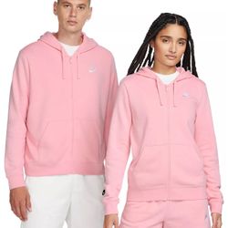 NIKE SPORTSWEAR CLUB FULL ZIP Fleece Unisex Men Women Size Medium Soft Pink Rare