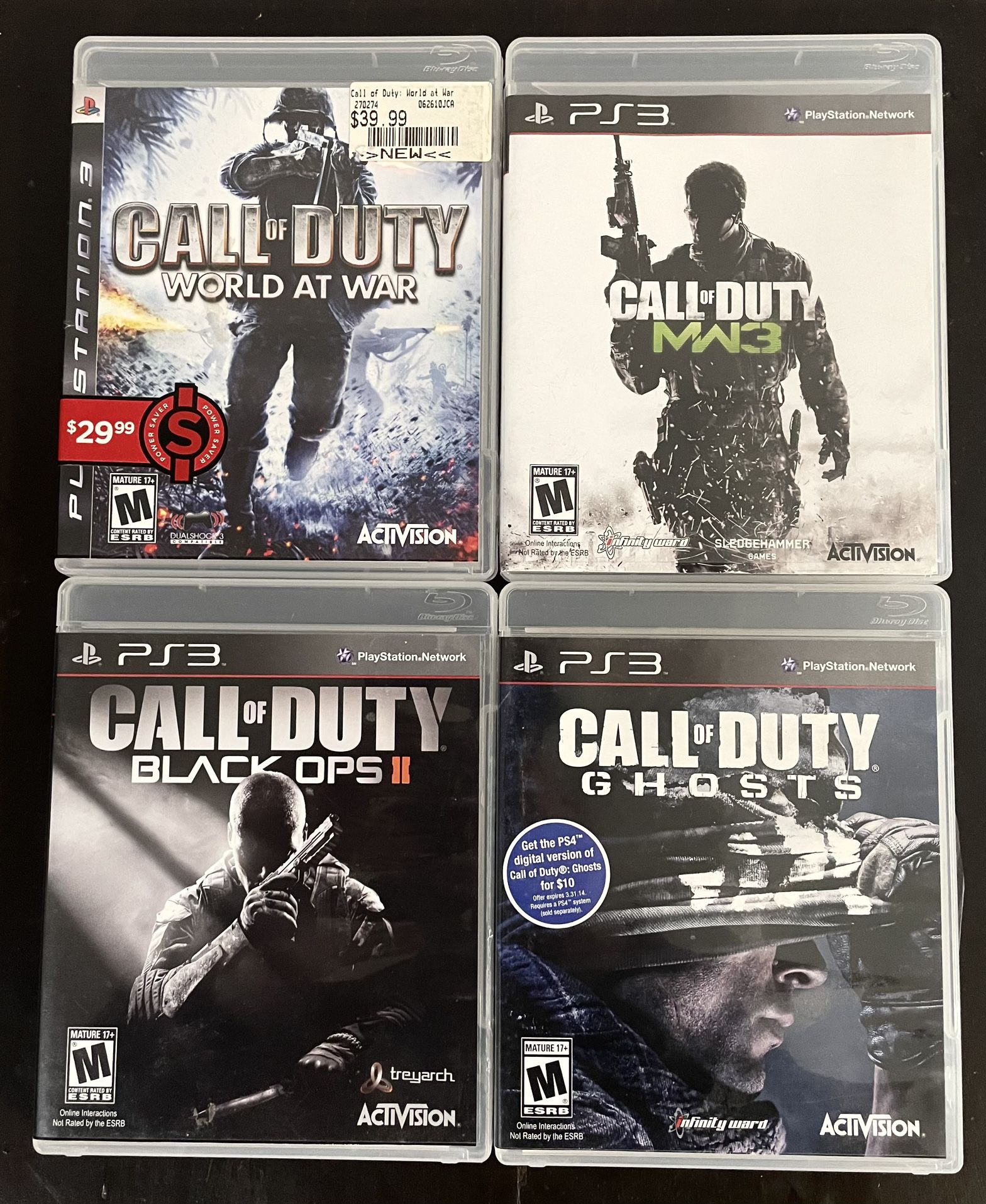 Lot of 4 - Call of Duty - PS3 Games!